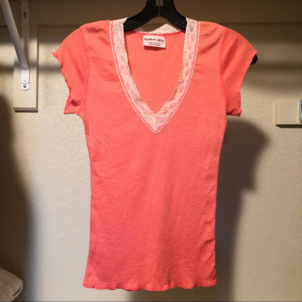 Michael Stars Lace Trimmed Tee